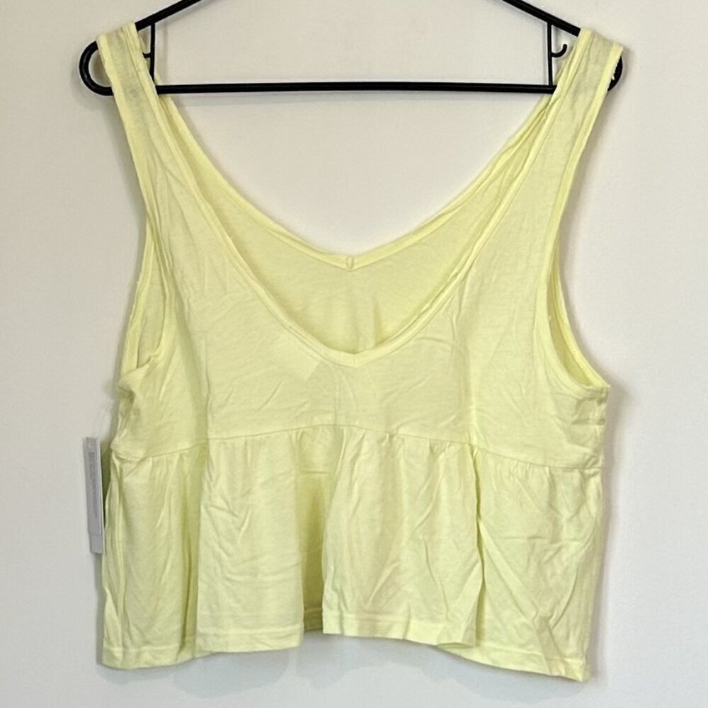 NWT Abound by Nordstrom Yellow Sleeveless V-Neck Babydoll Tank Top - Size: M - Picture 5 of 5